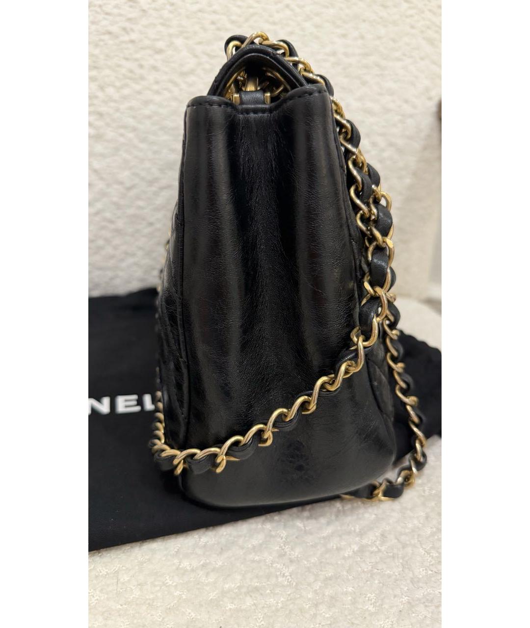 CHANEL Черная кожаная сумка через плечо, фото 7