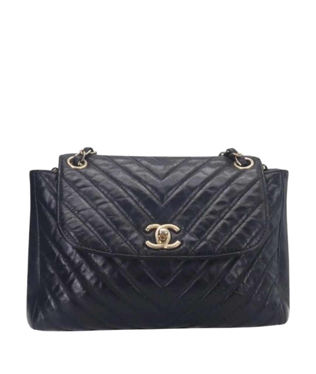 CHANEL Черная кожаная сумка через плечо, фото 1