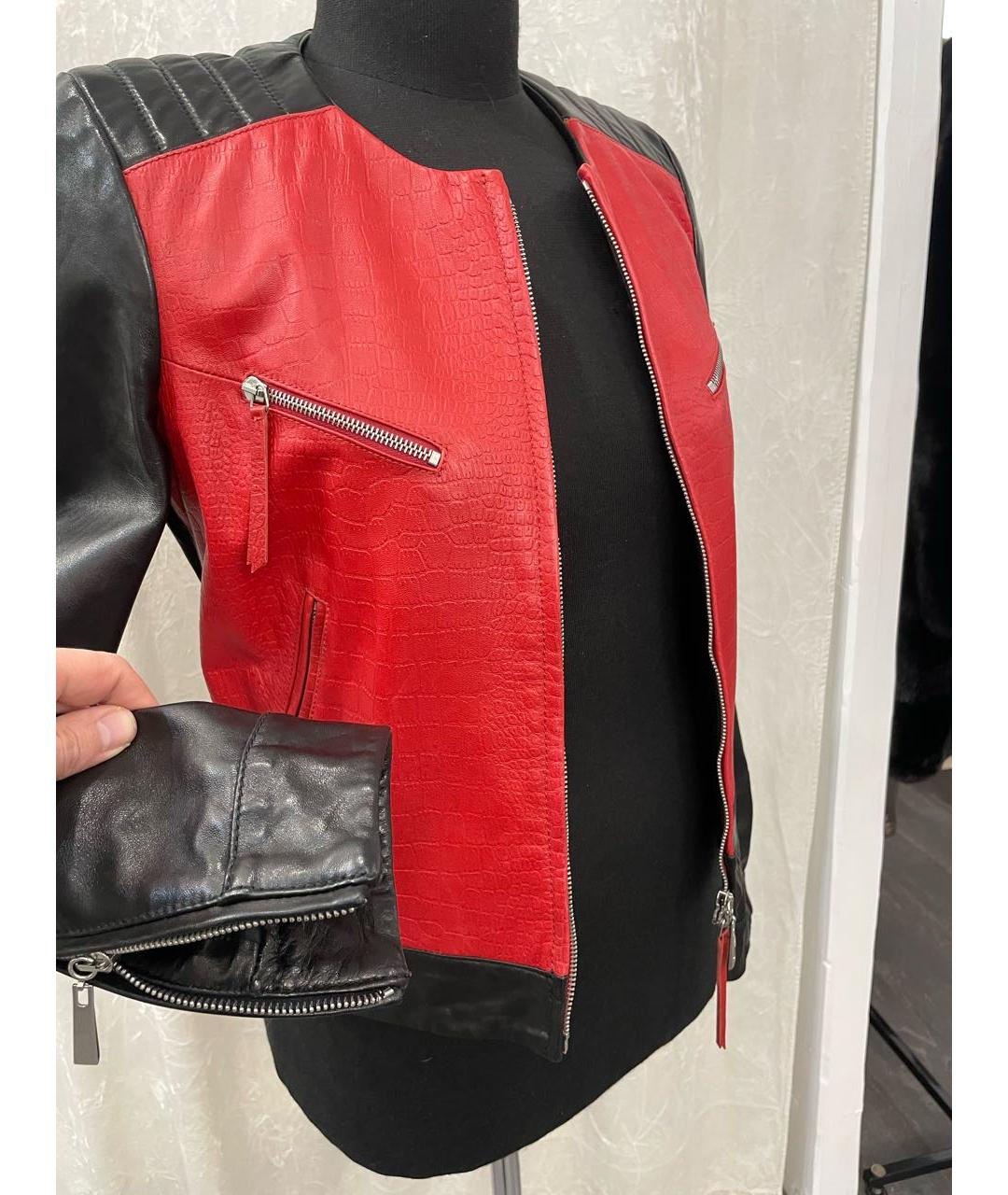 JUST CAVALLI Красная кожаная куртка, фото 8