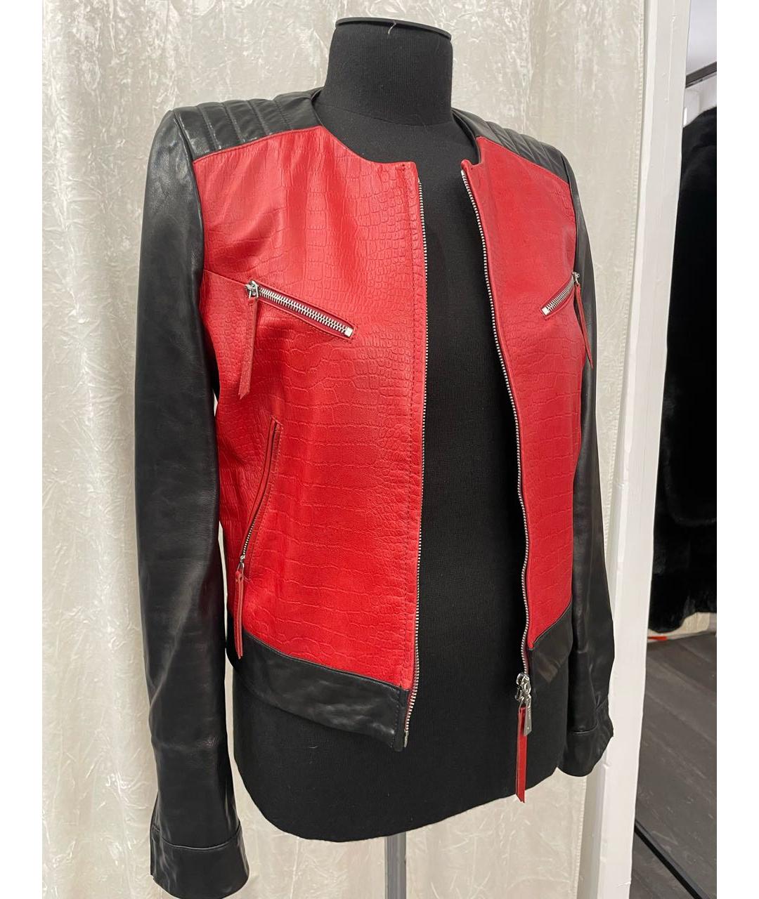 JUST CAVALLI Красная кожаная куртка, фото 2