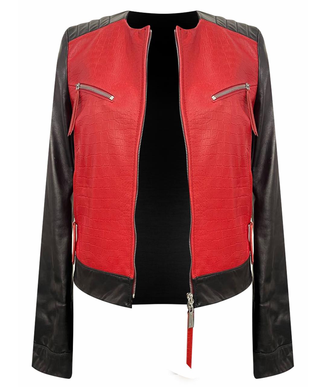 JUST CAVALLI Красная кожаная куртка, фото 1