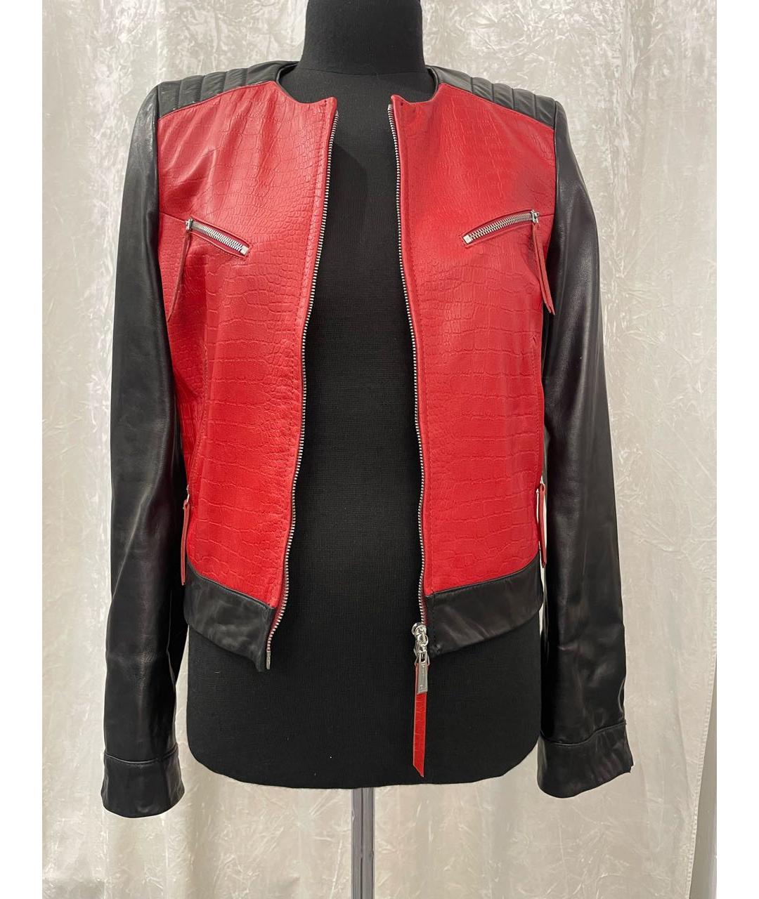 JUST CAVALLI Красная кожаная куртка, фото 9