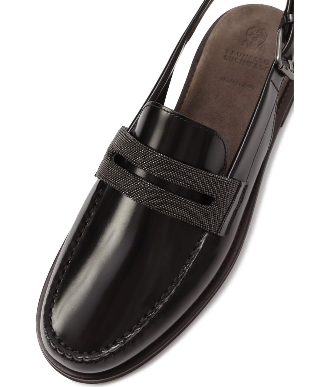BRUNELLO CUCINELLI Черные кожаные лоферы, фото 2