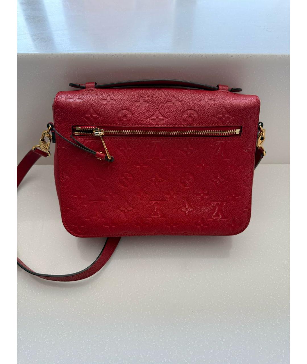 LOUIS VUITTON Красная кожаная сумка через плечо, фото 3