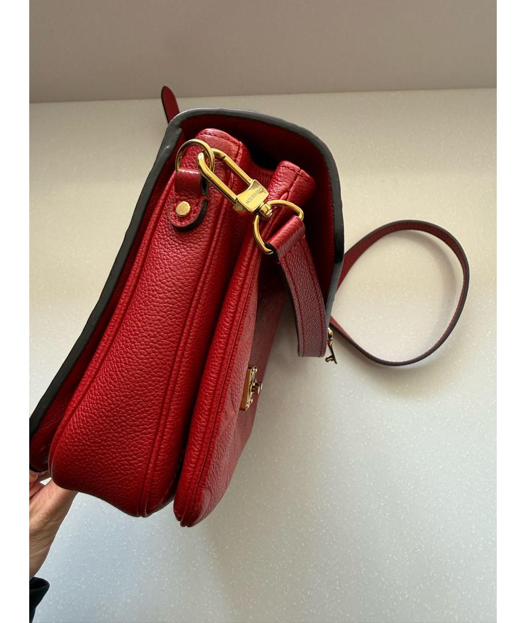 LOUIS VUITTON Красная кожаная сумка через плечо, фото 7
