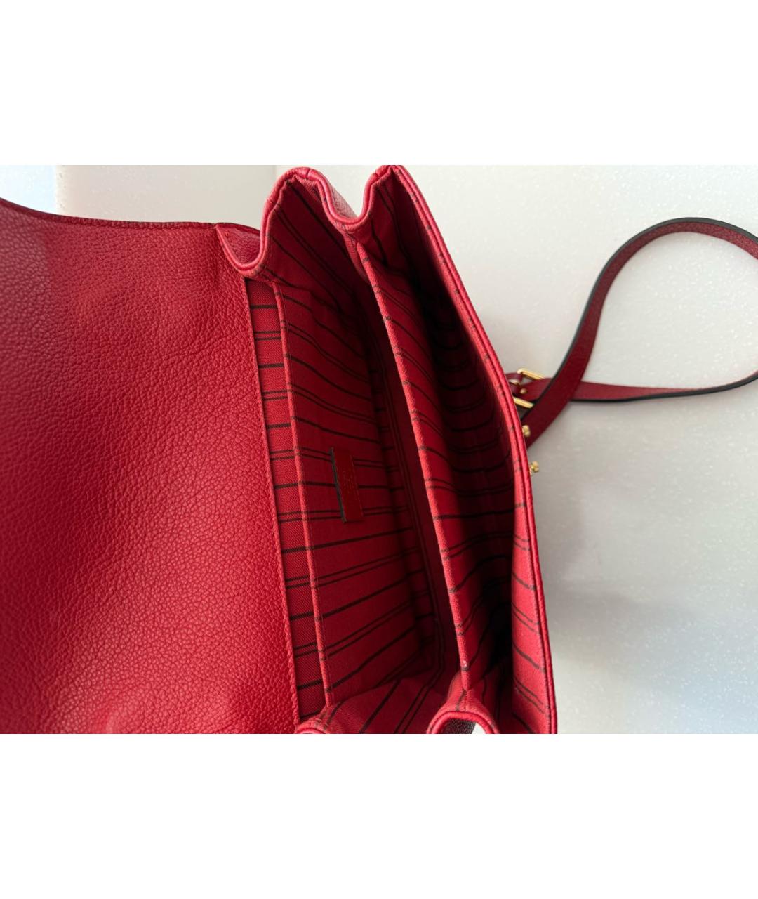 LOUIS VUITTON Красная кожаная сумка через плечо, фото 4