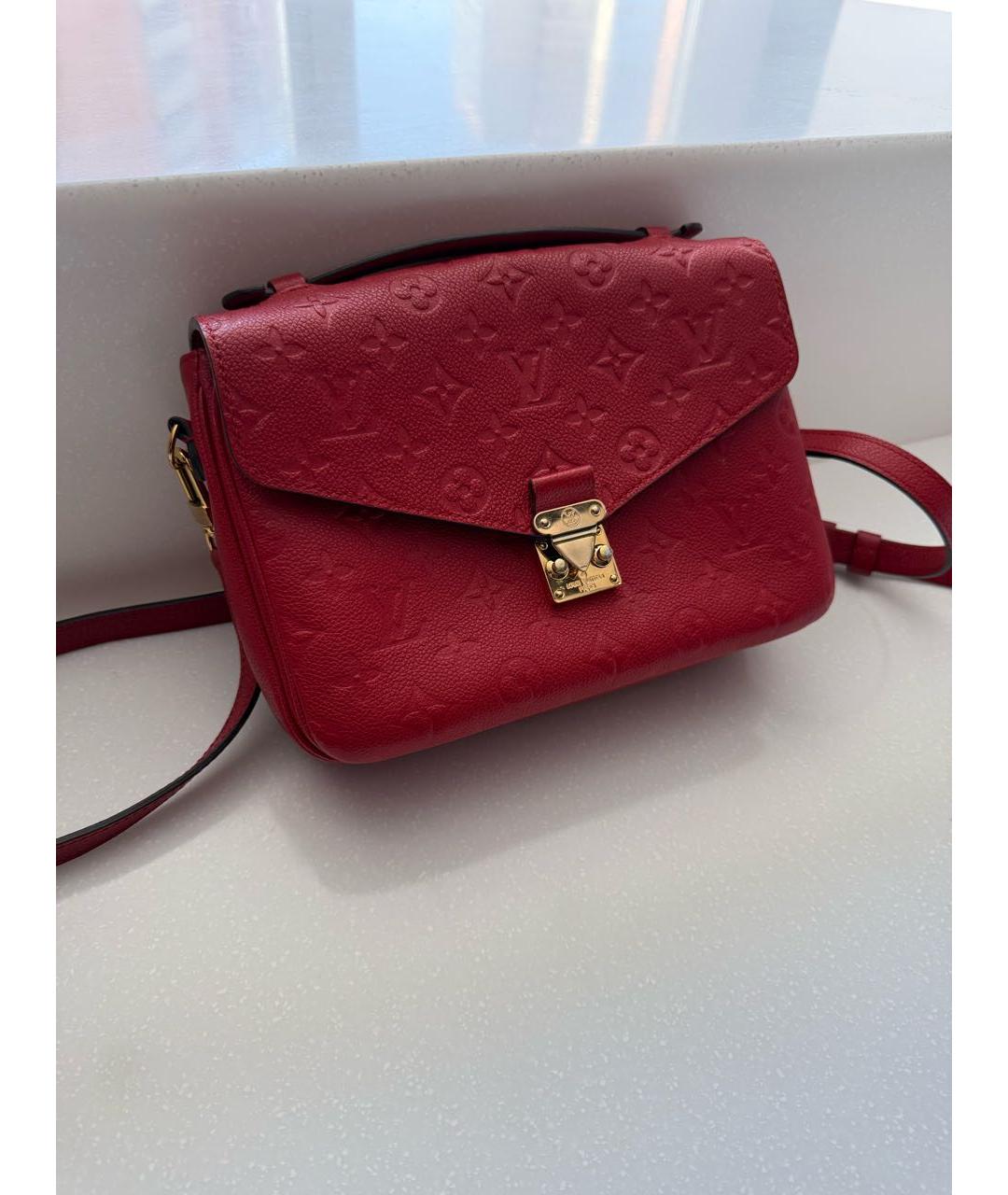 LOUIS VUITTON Красная кожаная сумка через плечо, фото 2