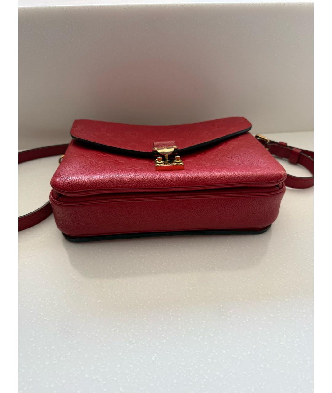 LOUIS VUITTON Красная кожаная сумка через плечо, фото 5