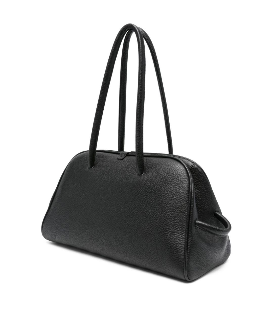 JACQUEMUS Черная кожаная сумка тоут, фото 2