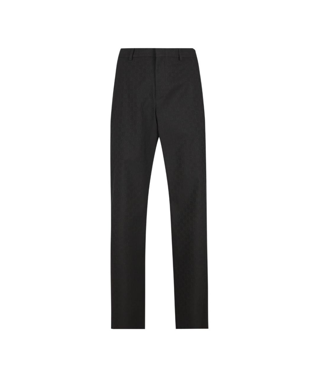 GUCCI Черные полиэстеровые повседневные брюки, фото 1