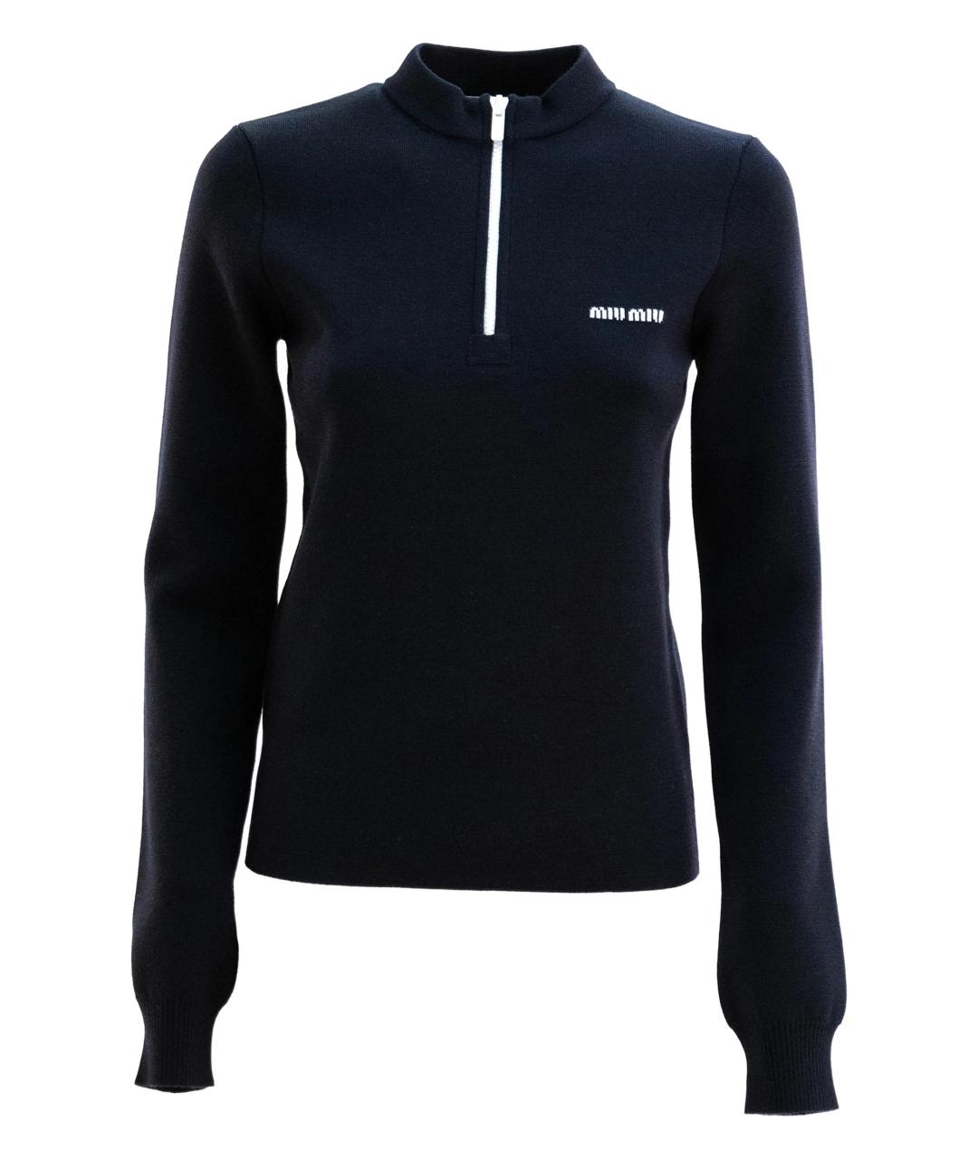 MIU MIU Темно-синий шерстяной джемпер / свитер, фото 1