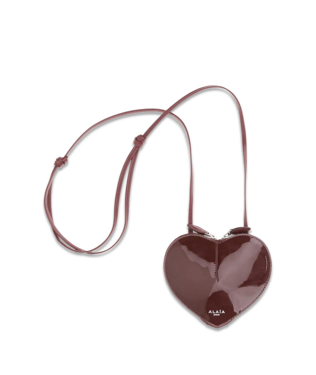 ALAIA Бордовая сумка через плечо из лакированной кожи, фото 1