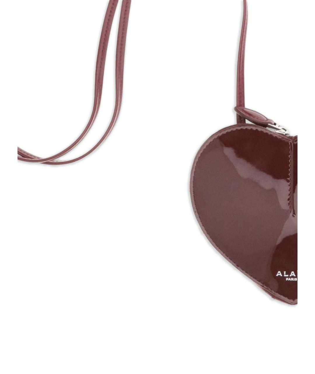 ALAIA Бордовая сумка через плечо из лакированной кожи, фото 2