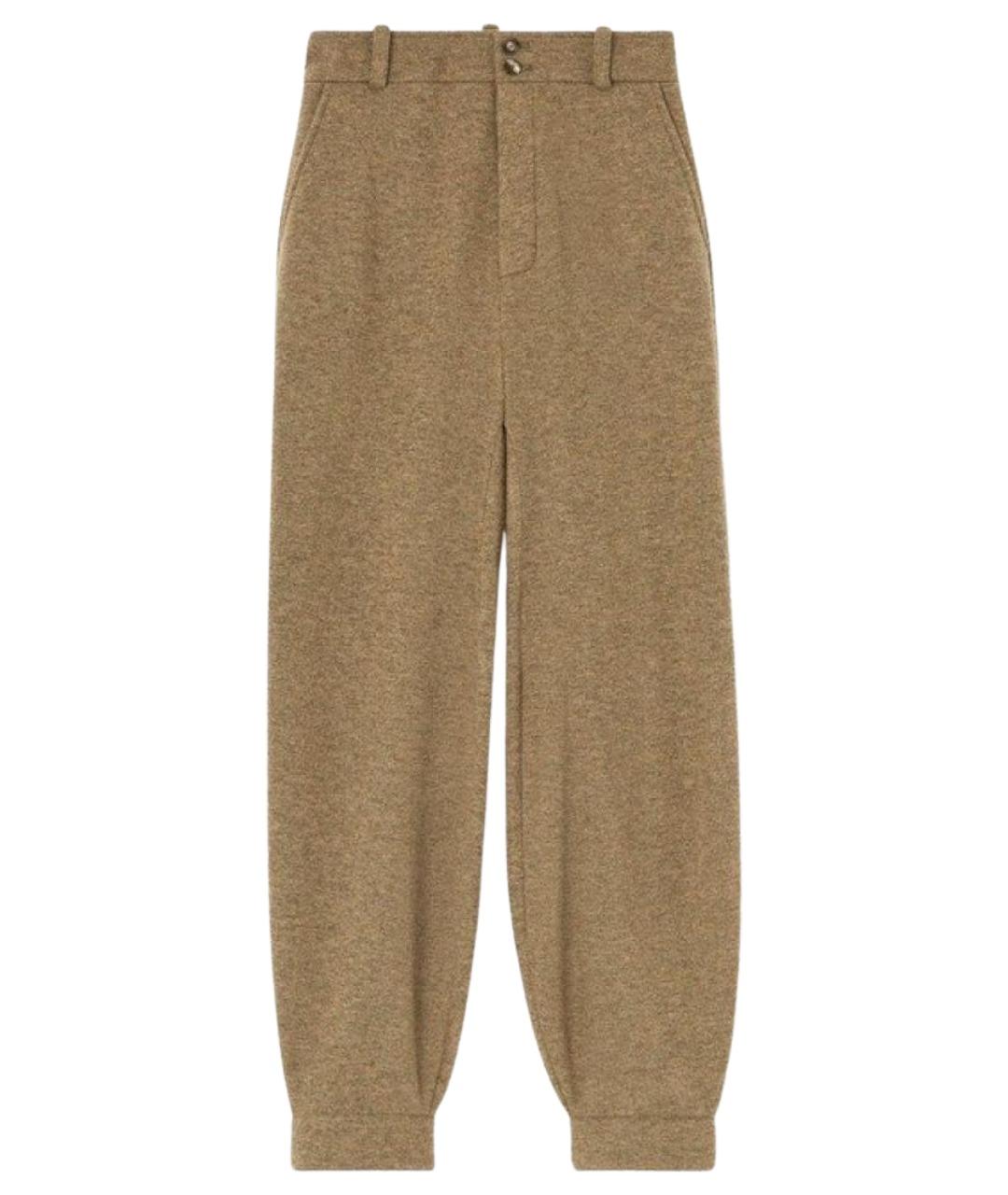 LORO PIANA Бежевые кашемировые прямые брюки, фото 1