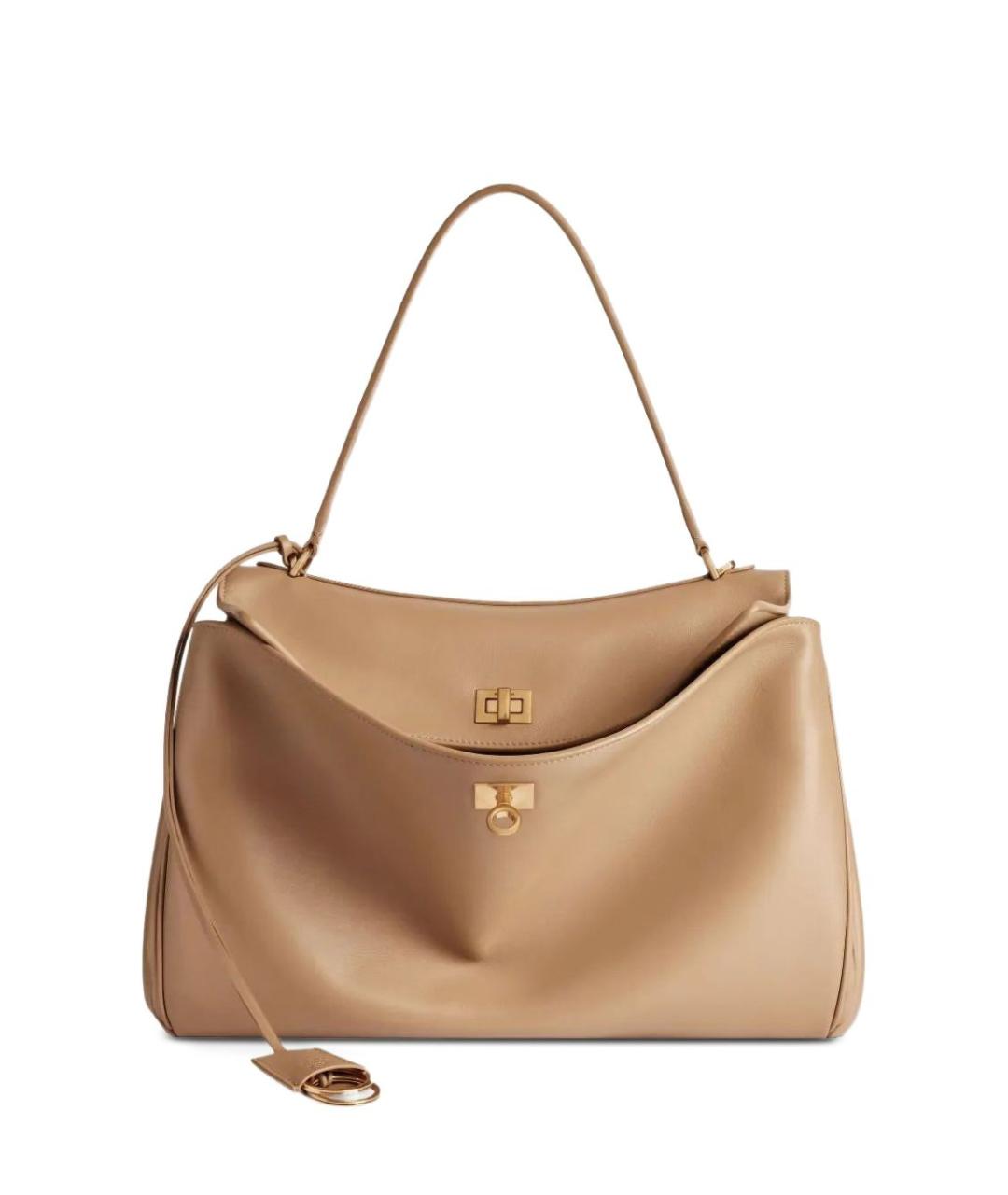 BALENCIAGA Бежевая кожаная сумка тоут, фото 1