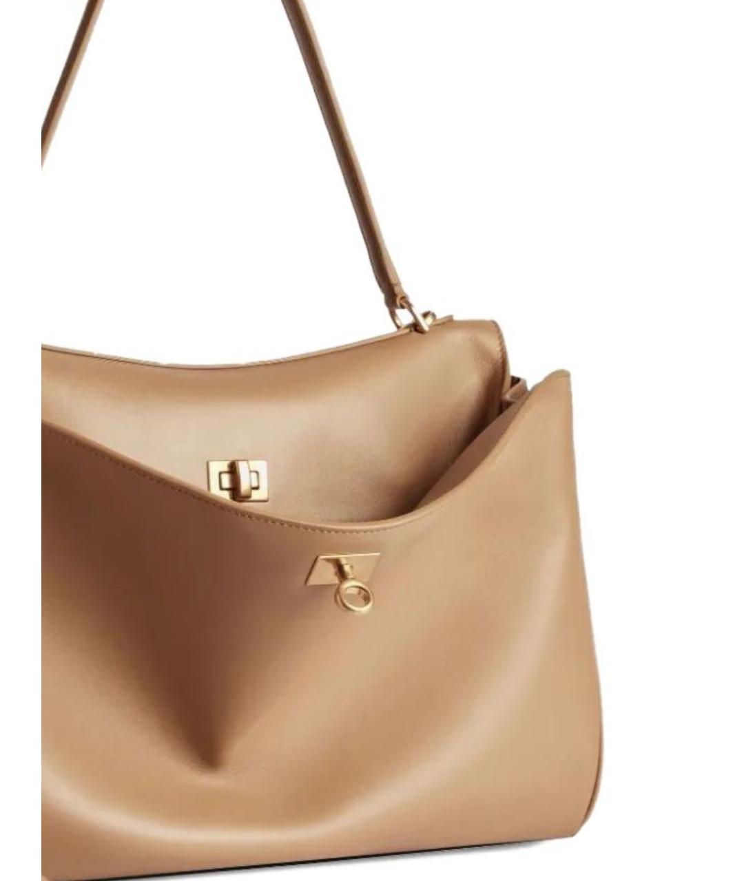 BALENCIAGA Бежевая кожаная сумка тоут, фото 4