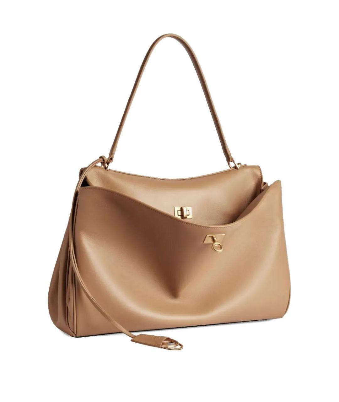 BALENCIAGA Бежевая кожаная сумка тоут, фото 2