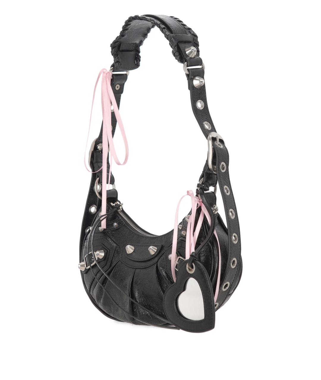 BALENCIAGA Черная кожаная сумка через плечо, фото 2