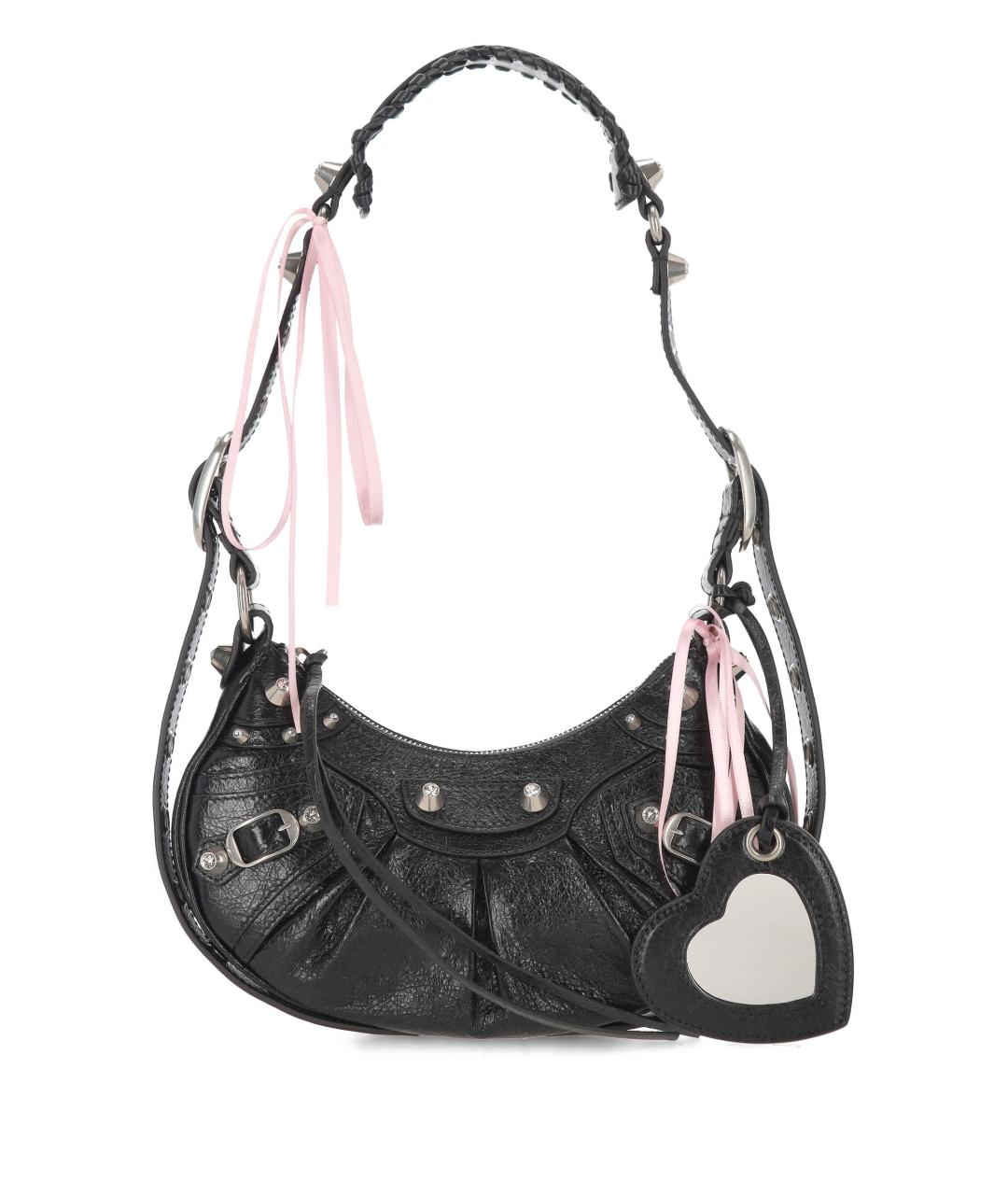 BALENCIAGA Черная кожаная сумка через плечо, фото 1