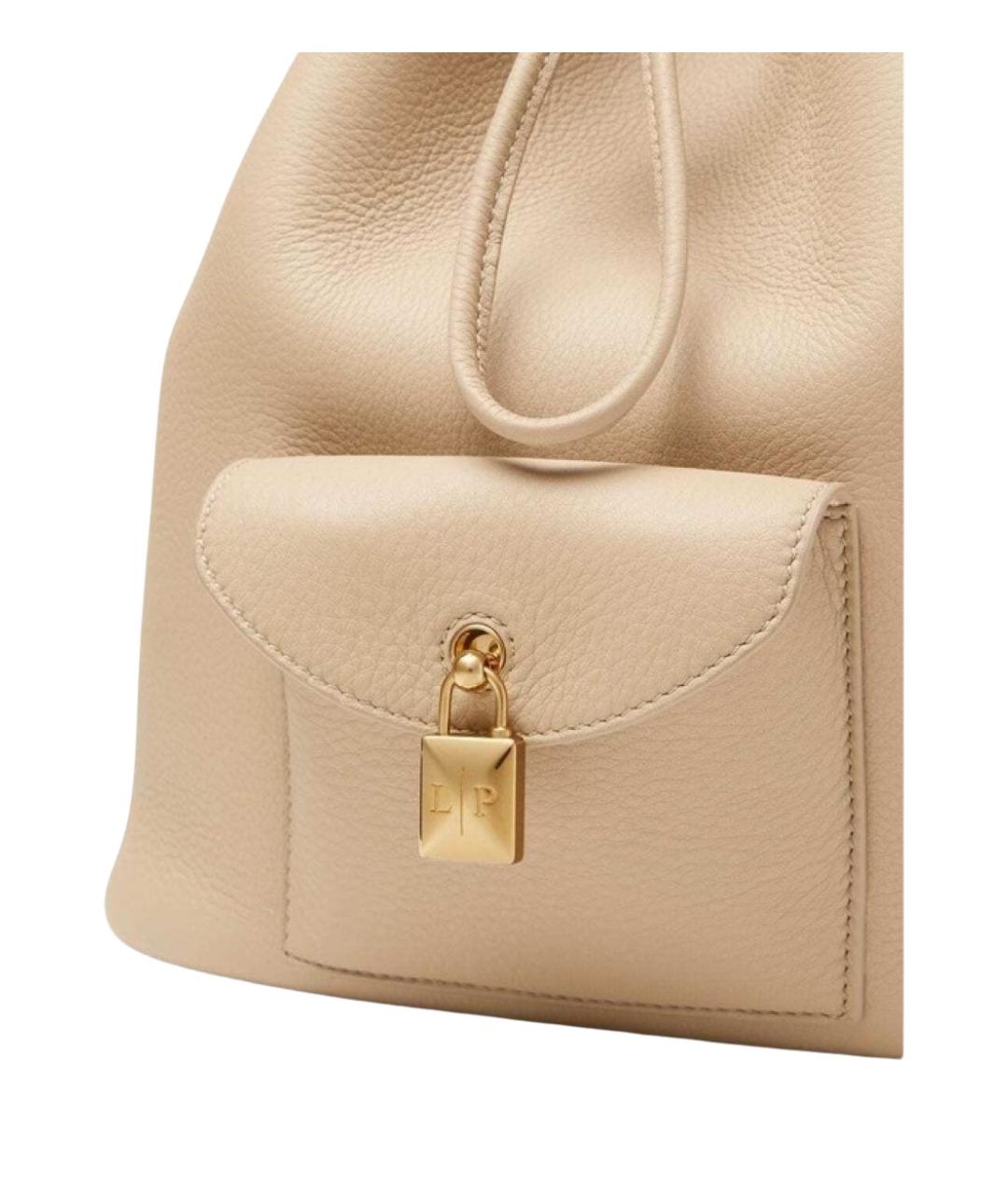 LORO PIANA Бежевый кожаный рюкзак, фото 3