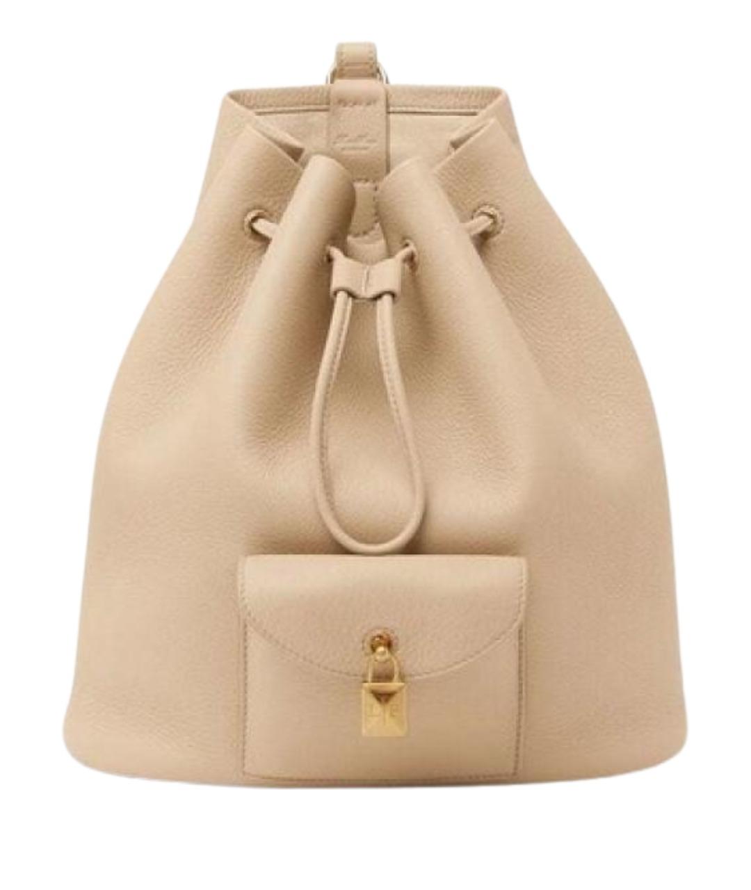 LORO PIANA Бежевый кожаный рюкзак, фото 1