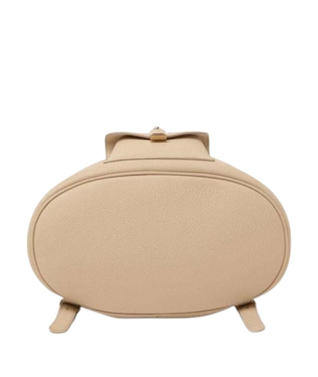 LORO PIANA Бежевый кожаный рюкзак, фото 2