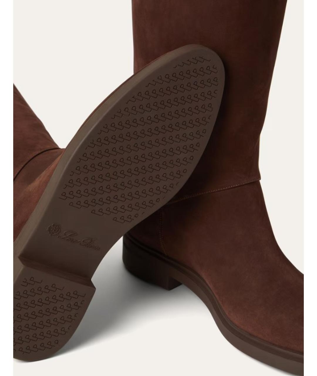 LORO PIANA Коричневые кожаные сапоги, фото 5