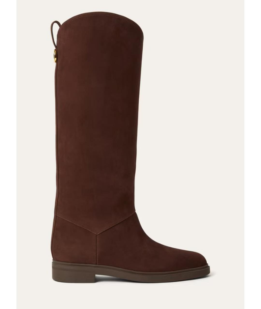 LORO PIANA Коричневые кожаные сапоги, фото 6