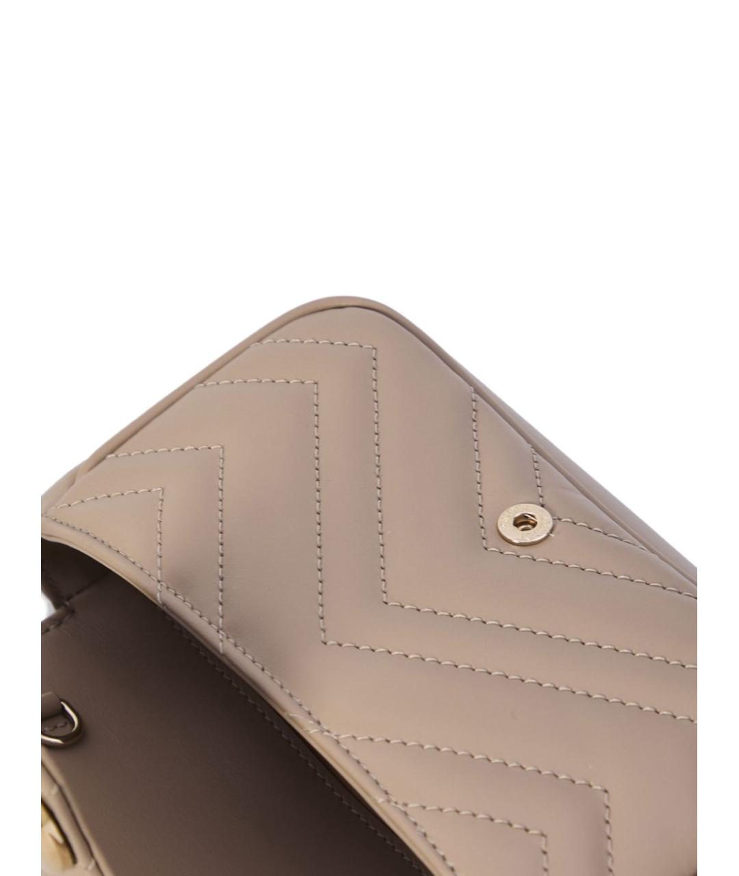 GUCCI Бежевая кожаная сумка через плечо, фото 4