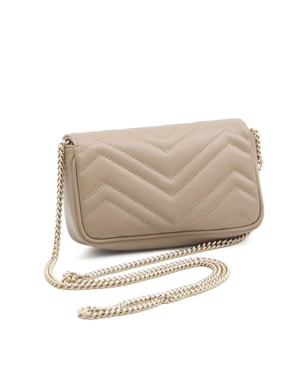 GUCCI Бежевая кожаная сумка через плечо, фото 2