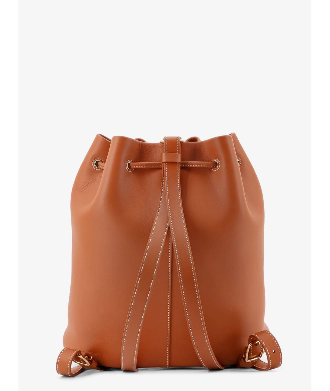 LORO PIANA Коричневый кожаный рюкзак, фото 2