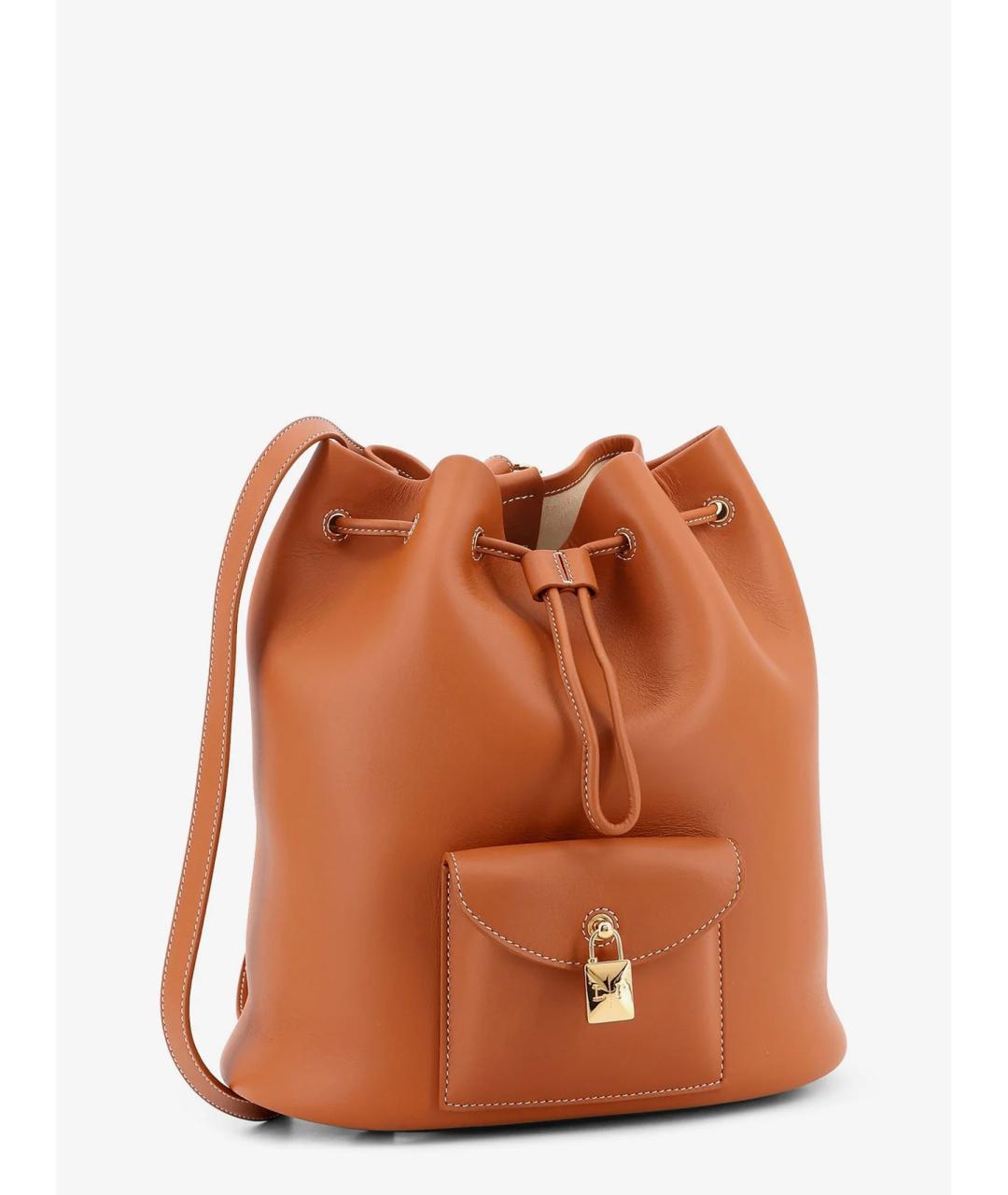 LORO PIANA Коричневый кожаный рюкзак, фото 3