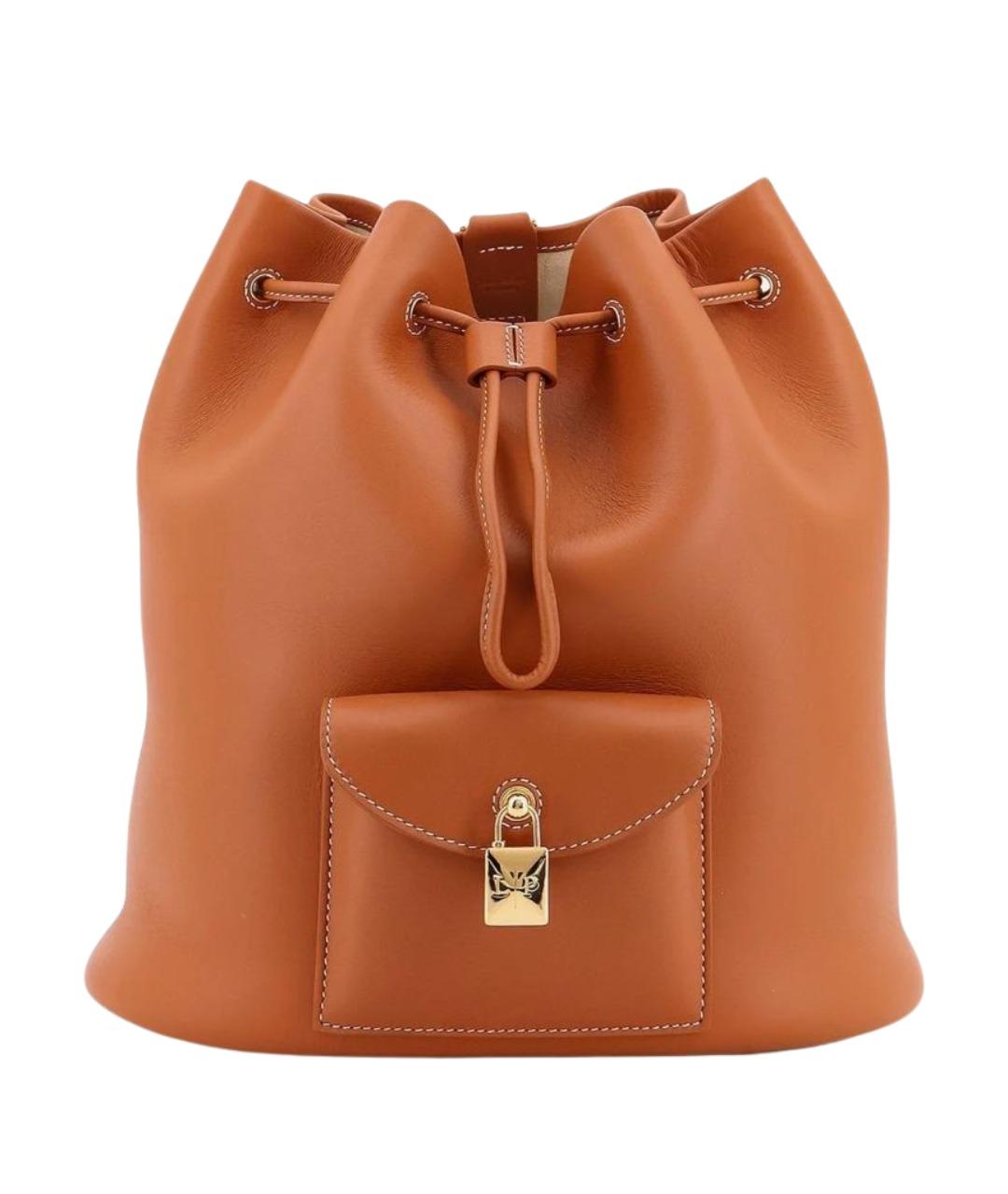 LORO PIANA Коричневый кожаный рюкзак, фото 1