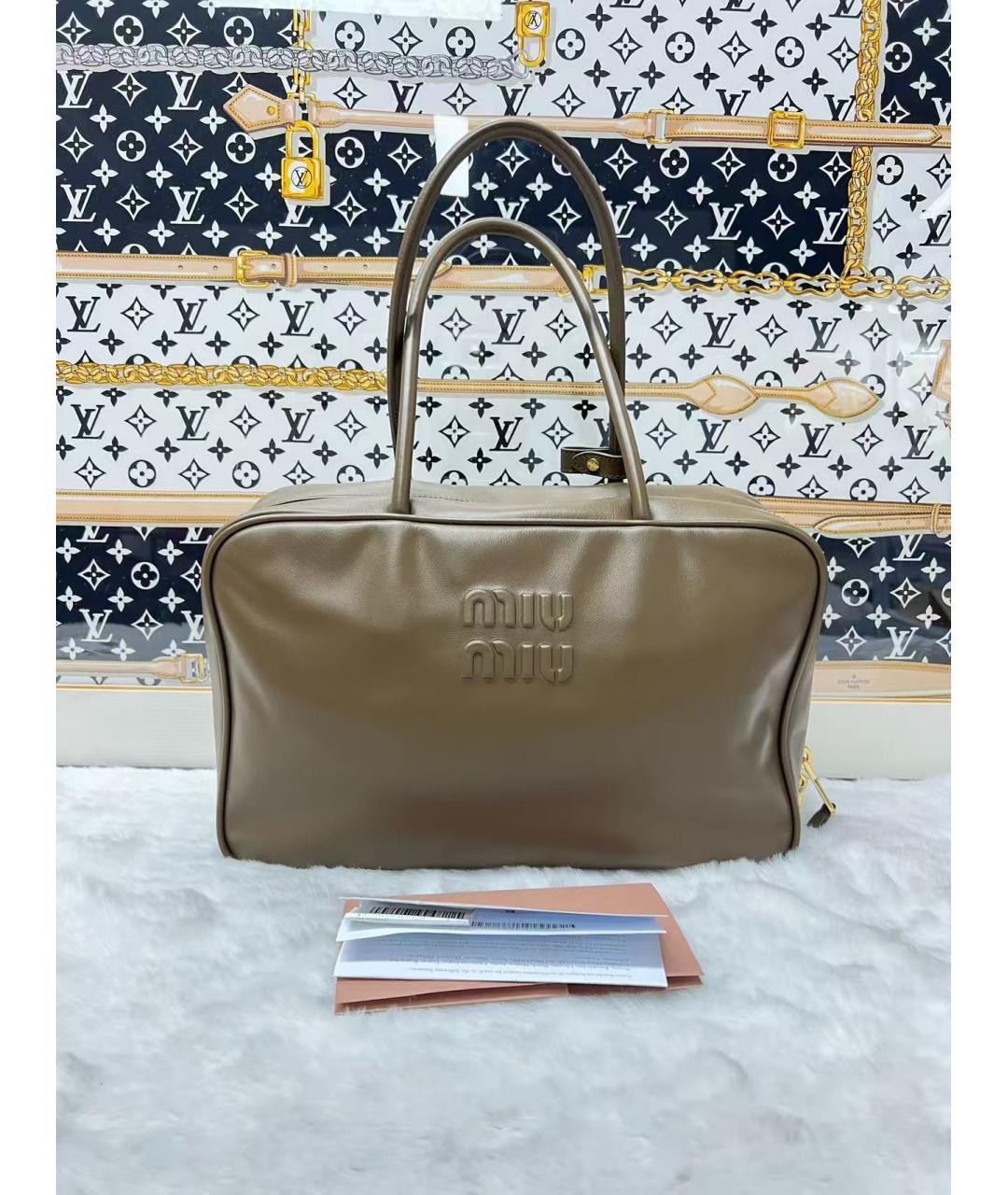 MIU MIU Кожаная сумка с короткими ручками, фото 2