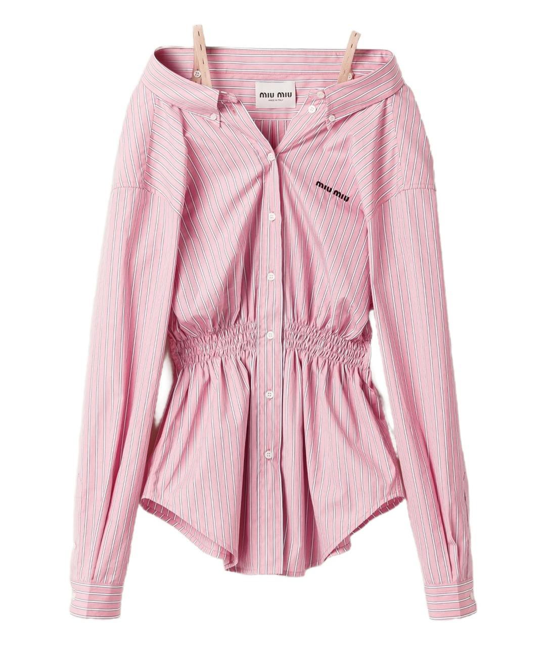 MIU MIU Розовое хлопковое коктейльное платье, фото 1