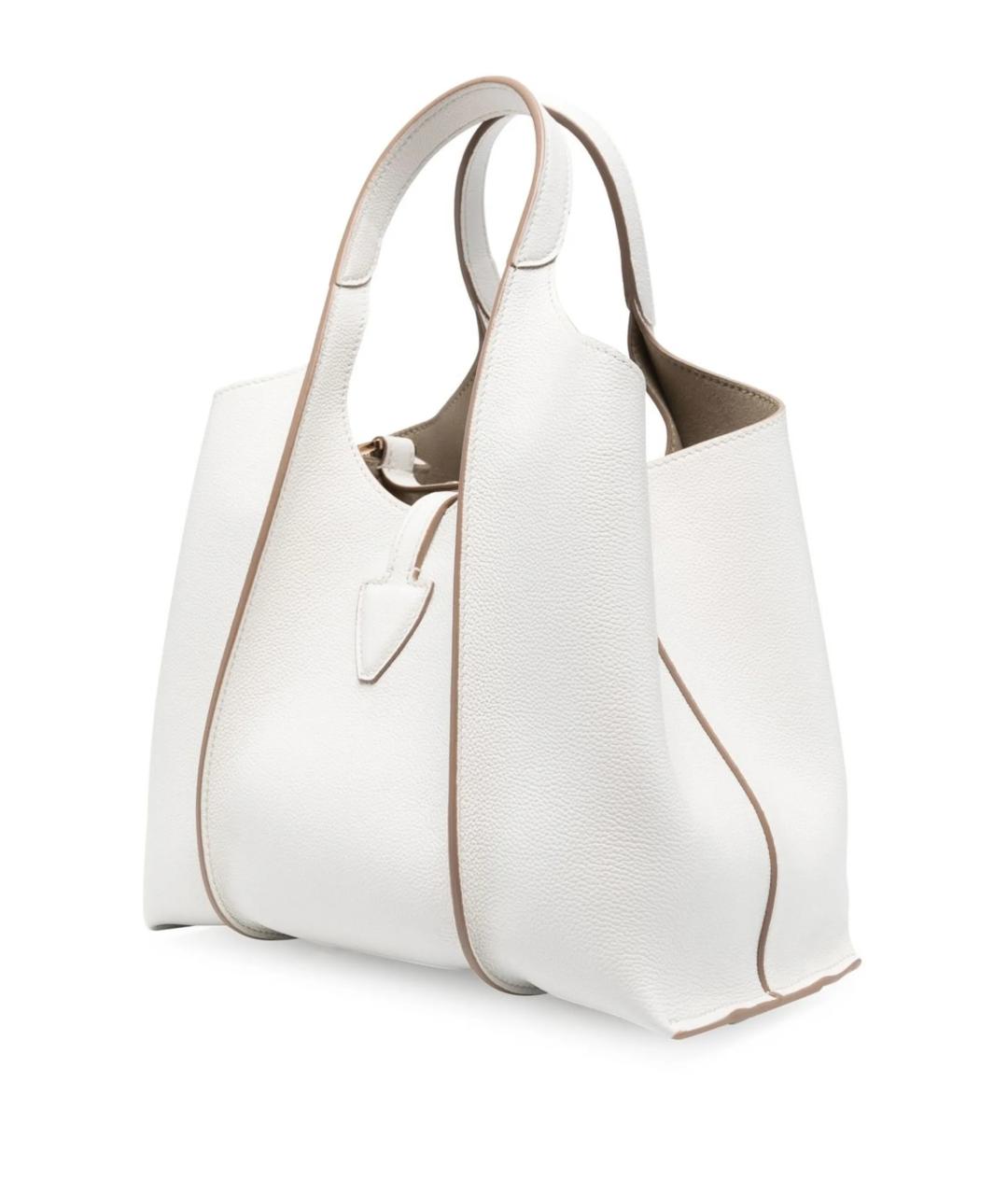 TOD'S Белая кожаная сумка тоут, фото 2