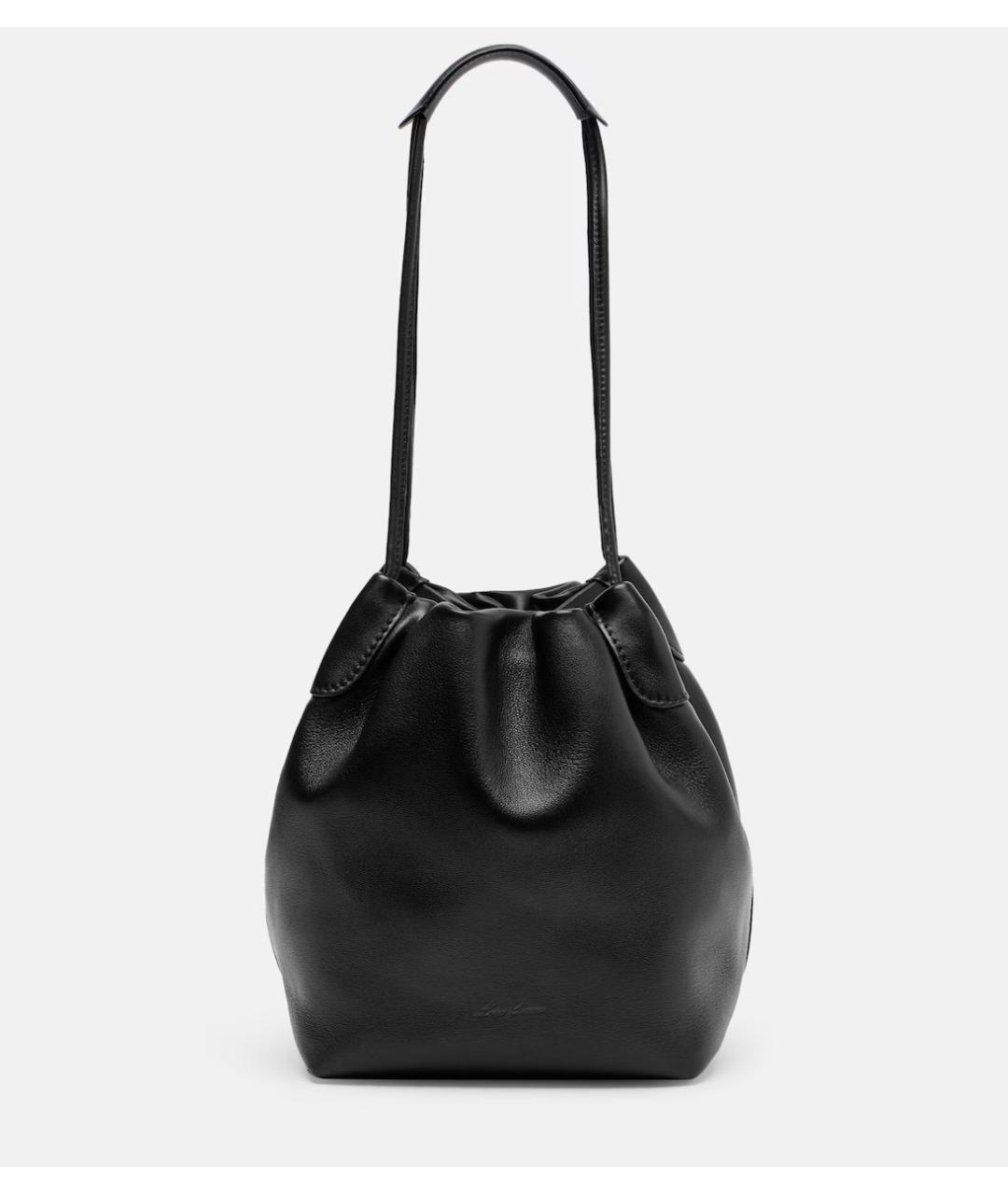 LORO PIANA Черная кожаная сумка тоут, фото 5