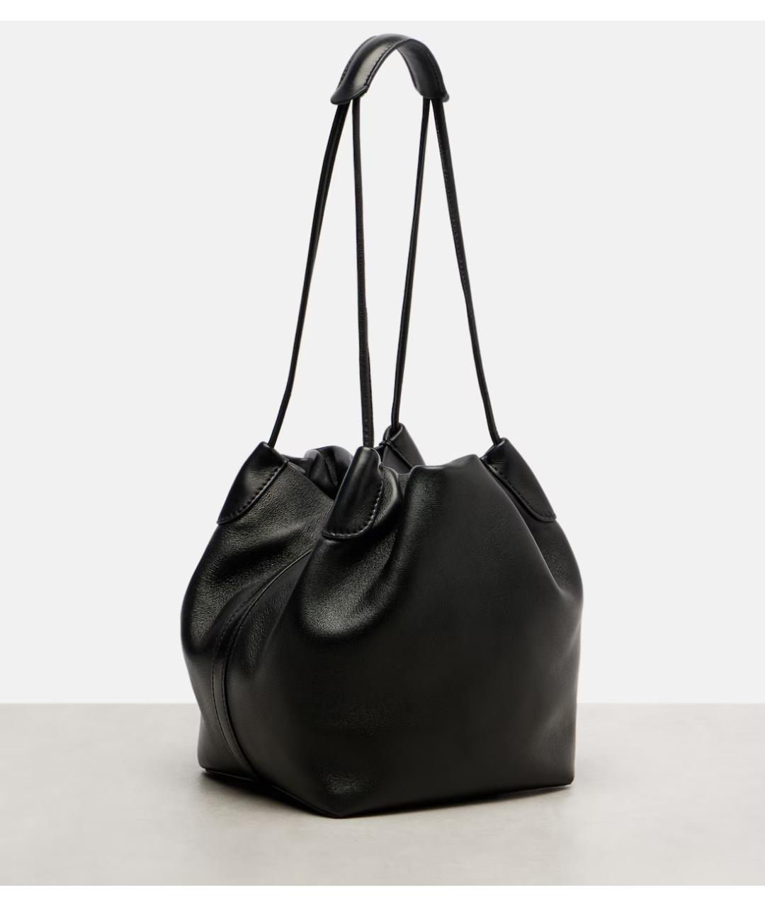 LORO PIANA Черная кожаная сумка тоут, фото 2