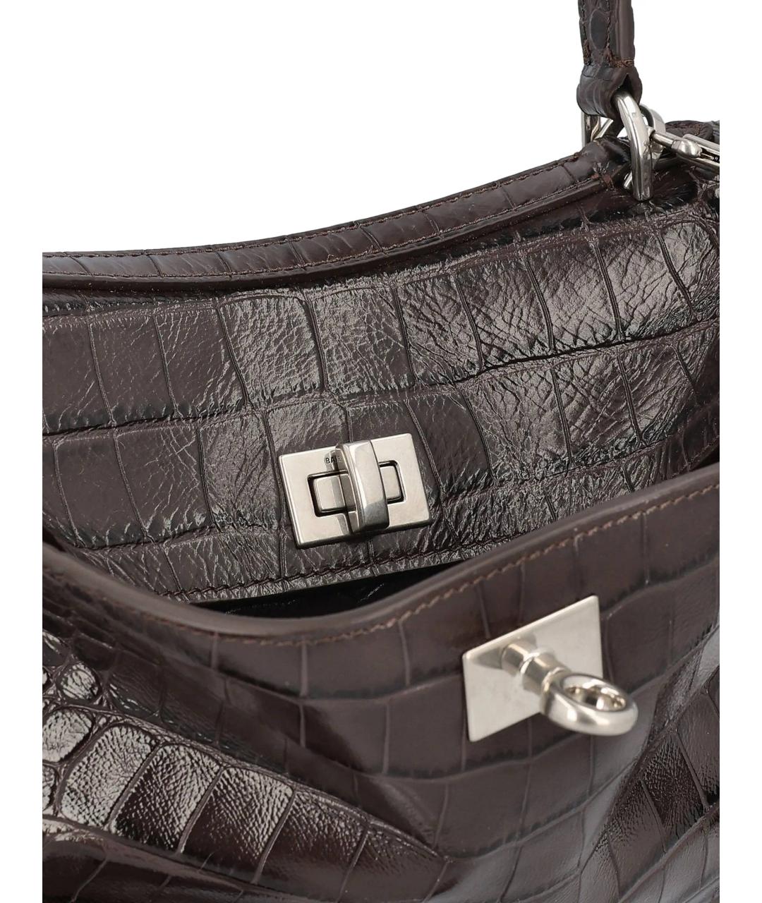 BALENCIAGA Коричневая кожаная сумка тоут, фото 4