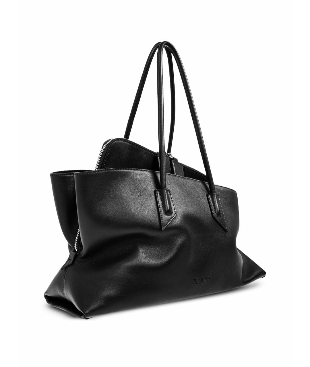 THE ATTICO Черная кожаная сумка тоут, фото 3