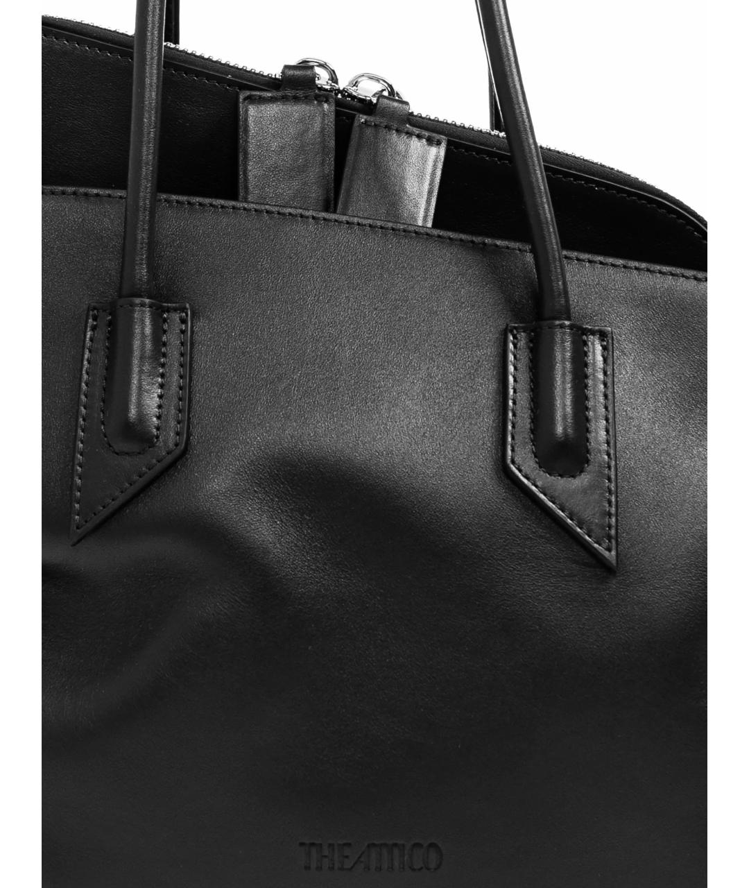 THE ATTICO Черная кожаная сумка тоут, фото 2