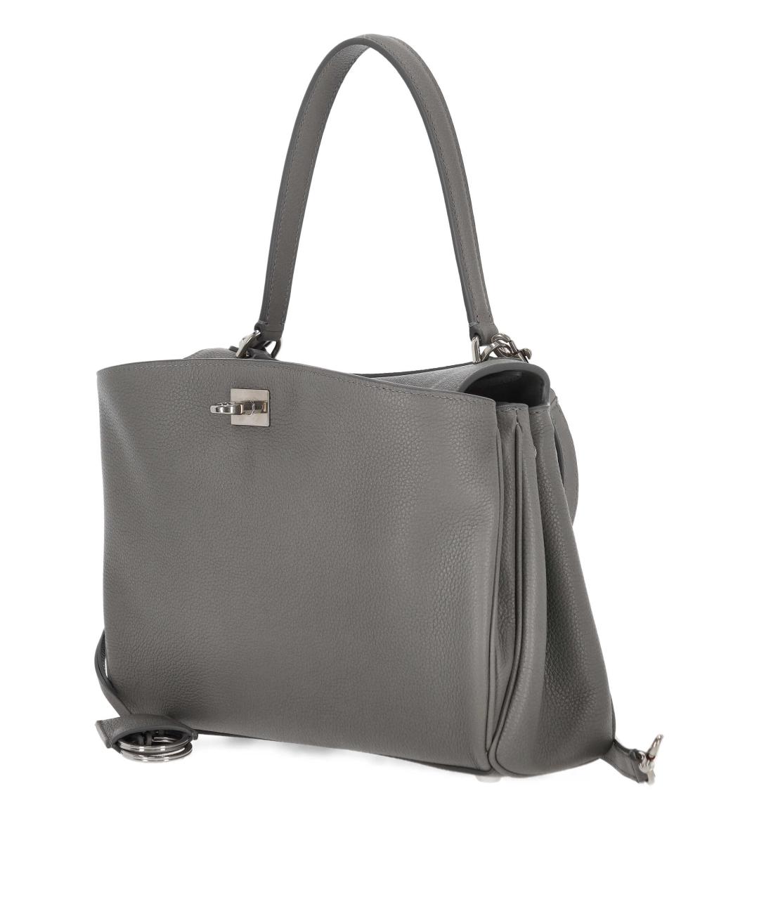 BALENCIAGA Серая кожаная сумка тоут, фото 2