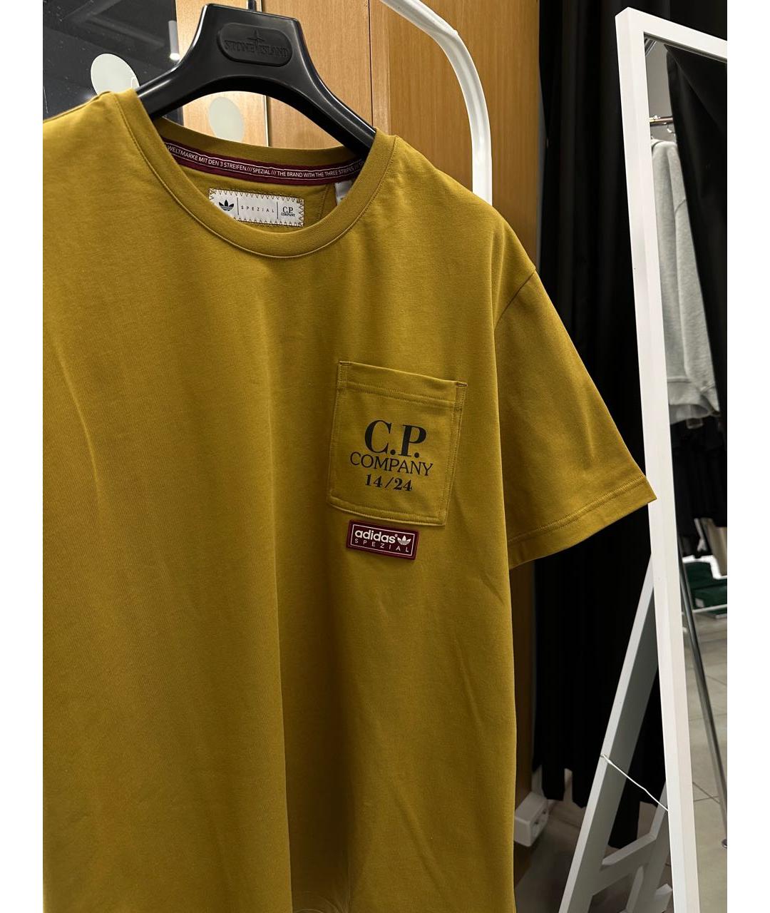 CP COMPANY Горчичная хлопковая футболка, фото 4
