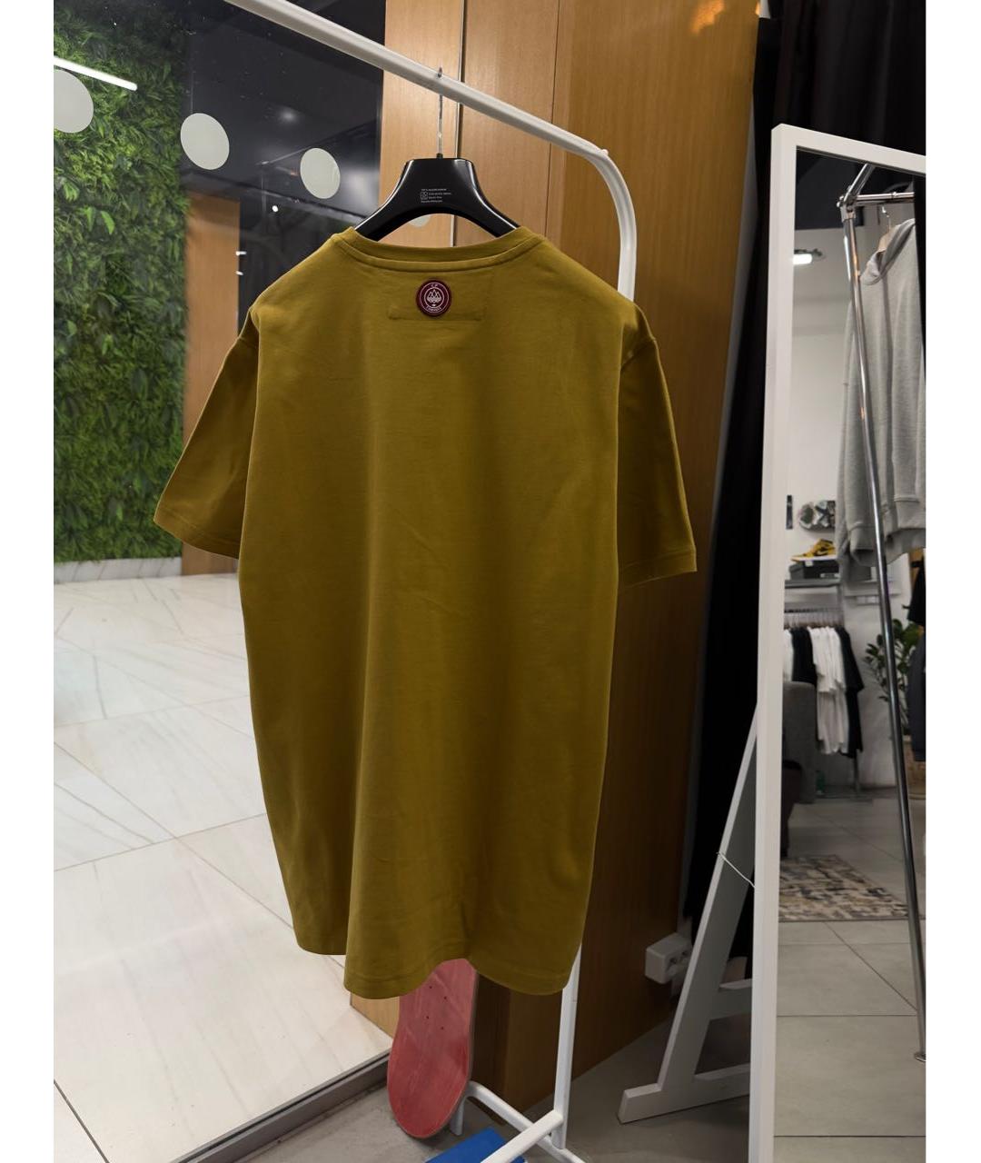 CP COMPANY Горчичная хлопковая футболка, фото 3