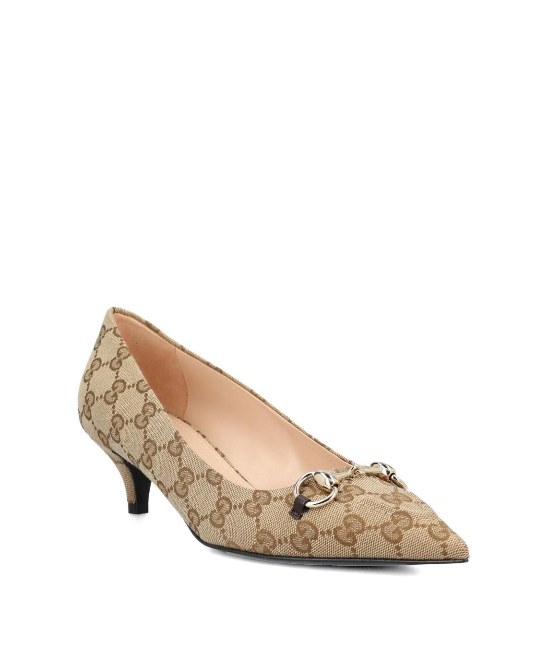 GUCCI Бежевые текстильные туфли, фото 2