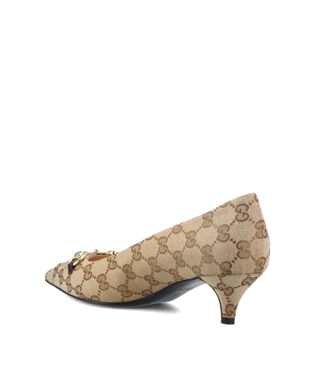 GUCCI Бежевые текстильные туфли, фото 4