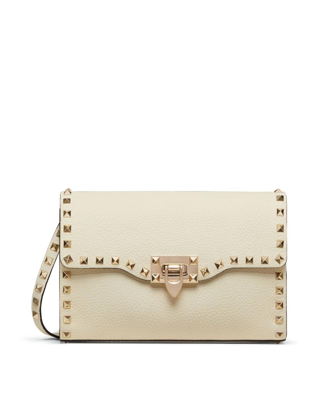 VALENTINO Бежевая кожаная сумка через плечо, фото 1