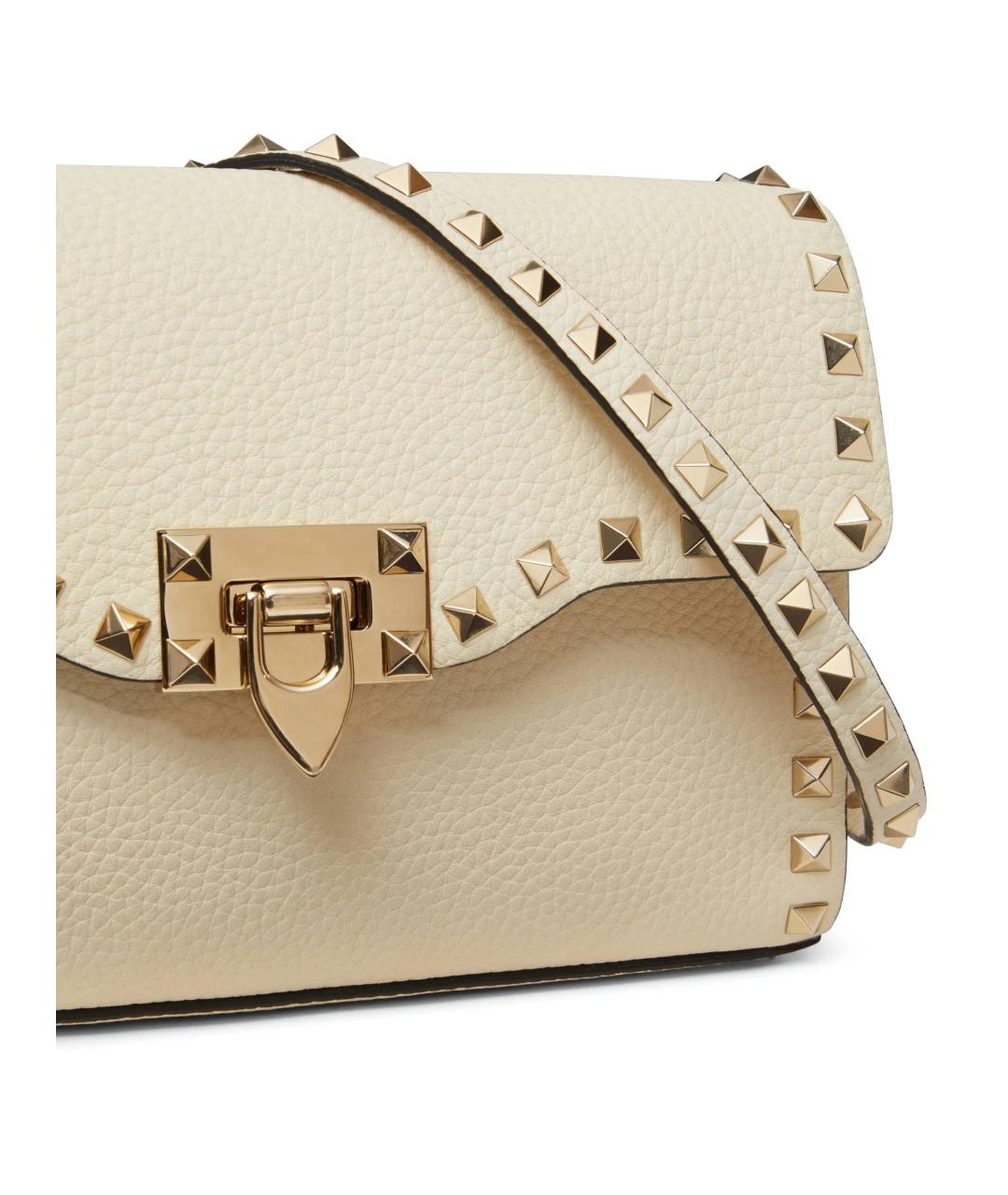 VALENTINO Бежевая кожаная сумка через плечо, фото 6