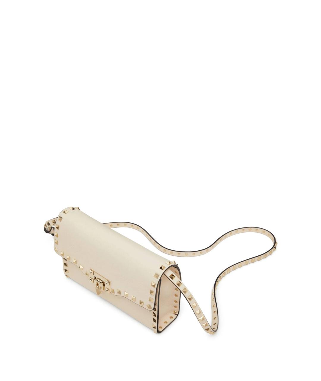 VALENTINO Бежевая кожаная сумка через плечо, фото 4