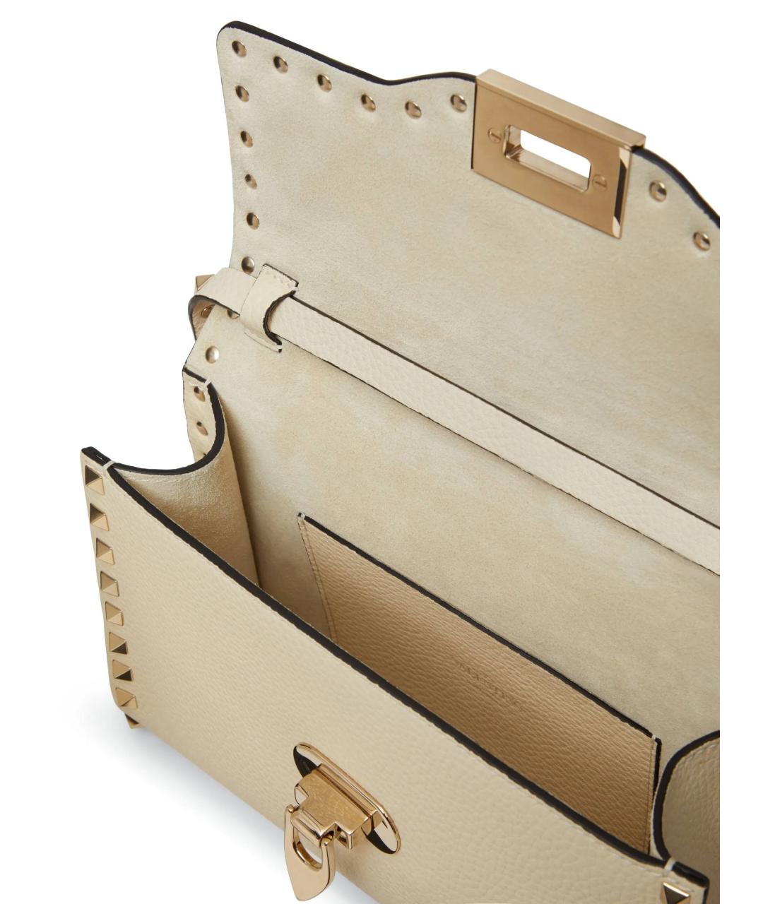 VALENTINO Бежевая кожаная сумка через плечо, фото 5